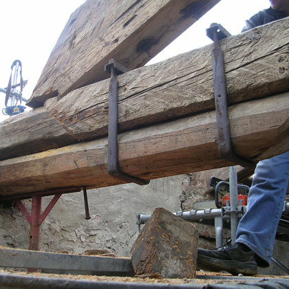 Barchessa Conti Miari – Sant'Elena -ricostruzioni travi in legno