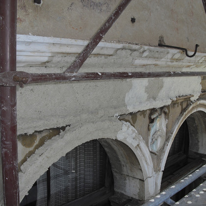 Palazzo Boldrin – Lendinara – pulitura pietra con impacchi di polpa di cellulosa