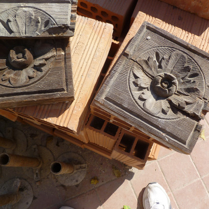 Palazzo Boldrin – Lendinara – restauro formelle libery in legno prima