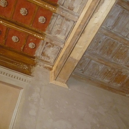 Palazzo Cavriani -Felonica-integrazione soffitto a cassettoni